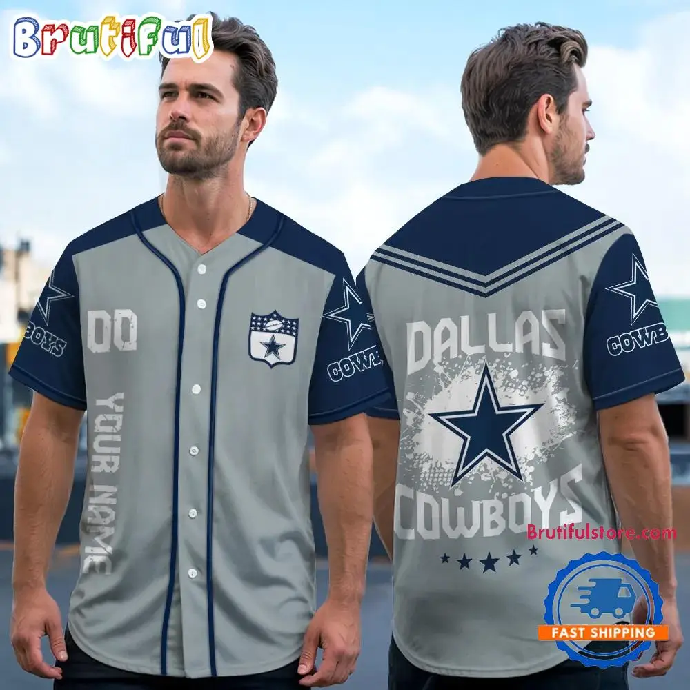 NFL Dallas Cowboys Personalized Baseball Jersey