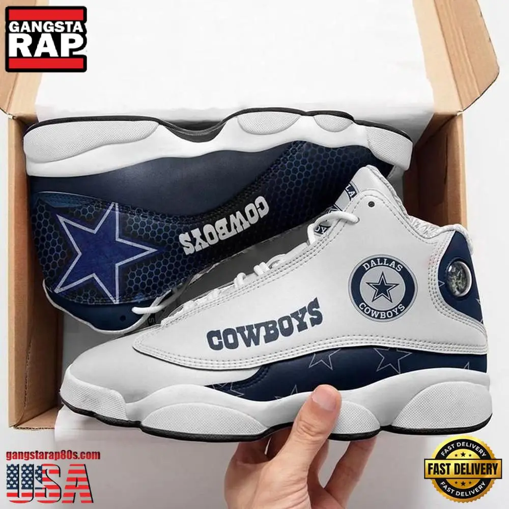 NFL Dallas Cowboys Sport Team New Design Air Jordan 13 Running Sneakers Shoes