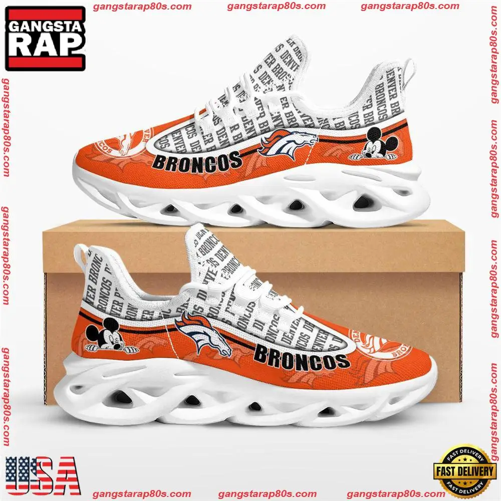 NFL Denver Broncos Mickey Mouse Max Soul Shoes Running Sneakers