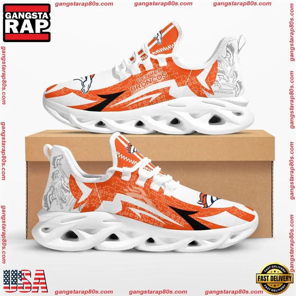 NFL Denver Broncos Symbol Geometric Pattern Max Soul Shoes Running Sneakers