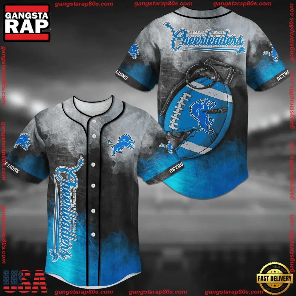 NFL Detroit Lions New Design Baseball Jersey Shirt