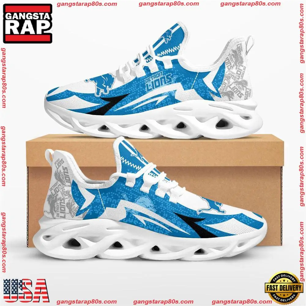 NFL Detroit Lions Symbol Geometric Pattern Max Soul Shoes Running Sneakers