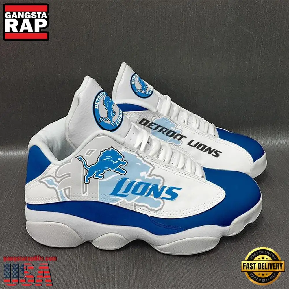 NFL Detroit Lions Ver 1 Air Jordan 13 Sneaker NFL Detroit Lions Ver 1 Air Jordan 13 Sneaker - Image 1