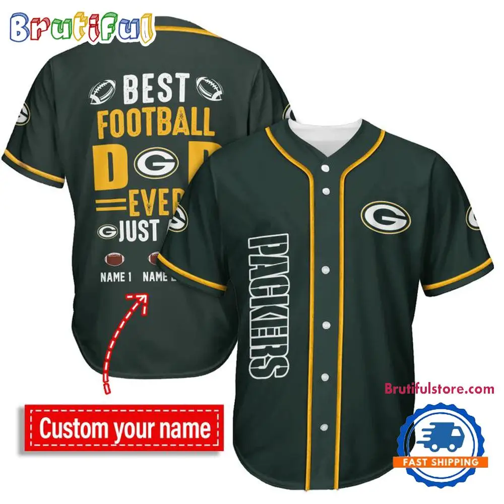 NFL Green Bay Packers Best Dad Ever Baseball Jersey
