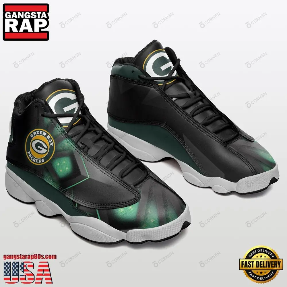 NFL Green Bay Packers Football New Design Air Jordan 13 Running Sneakers Shoes