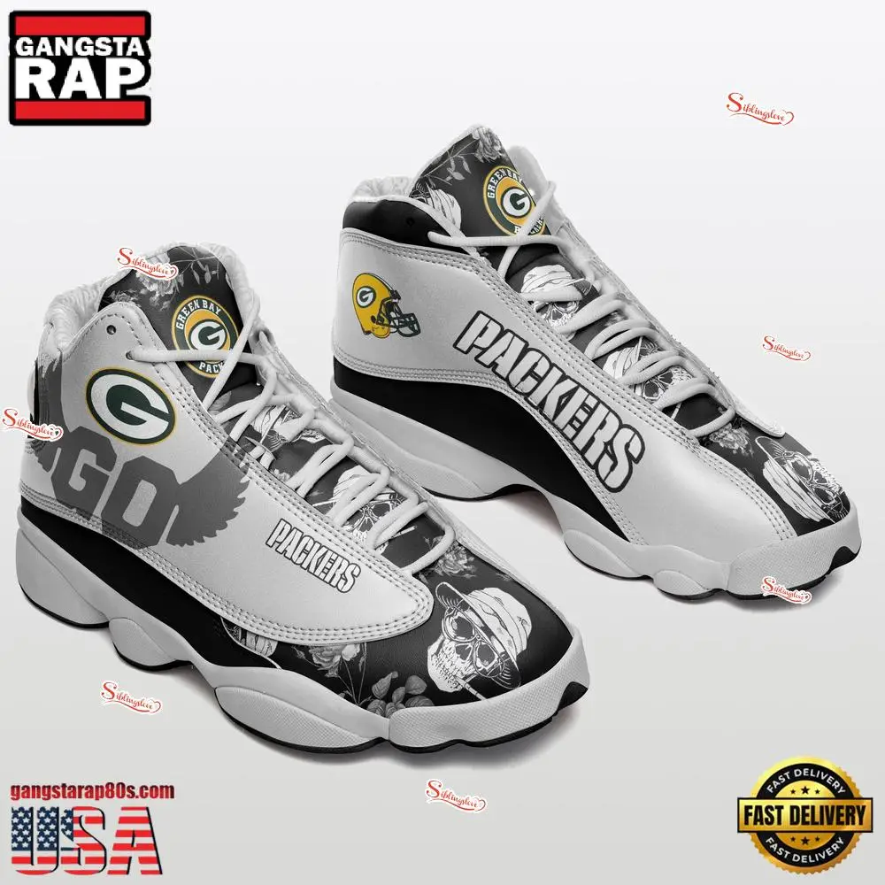 NFL Green Bay Packers New Design Air Jordan 13 Running Sneakers Shoes For Fans