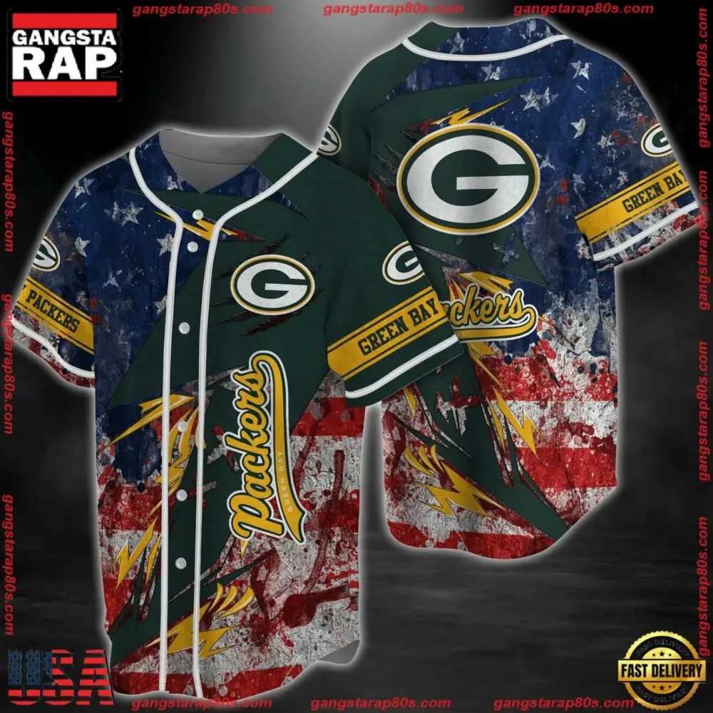 NFL Green Bay Packers New Design Baseball Jersey Shirt