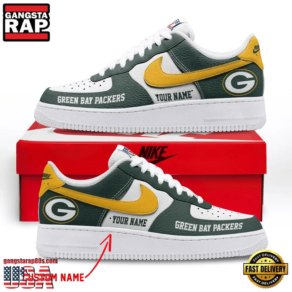 NFL Green Bay Packers New Design Custom Air Force 1 Running Sneakers Shoes NFL Green Bay Packers New Design Custom Air Force 1 Running Sneakers Shoes - Image 1