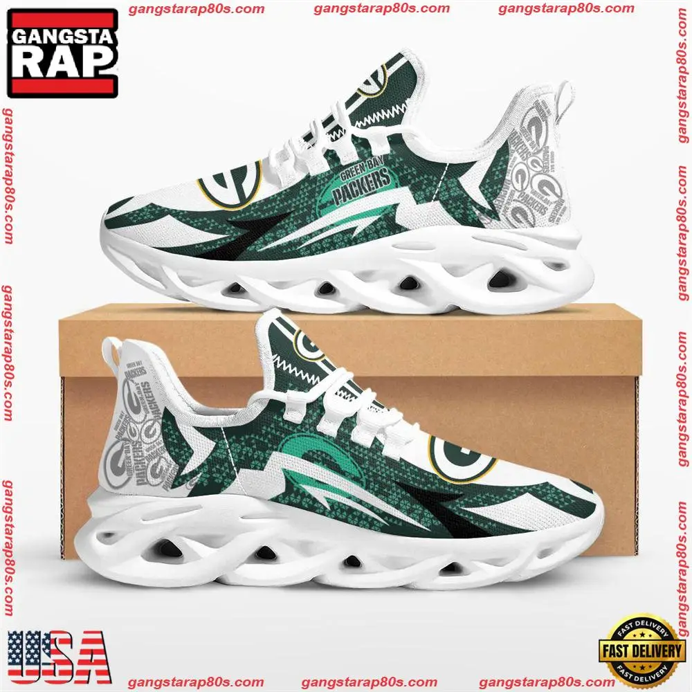 NFL Green Bay Packers Symbol Geometric Pattern Max Soul Shoes Running Sneakers