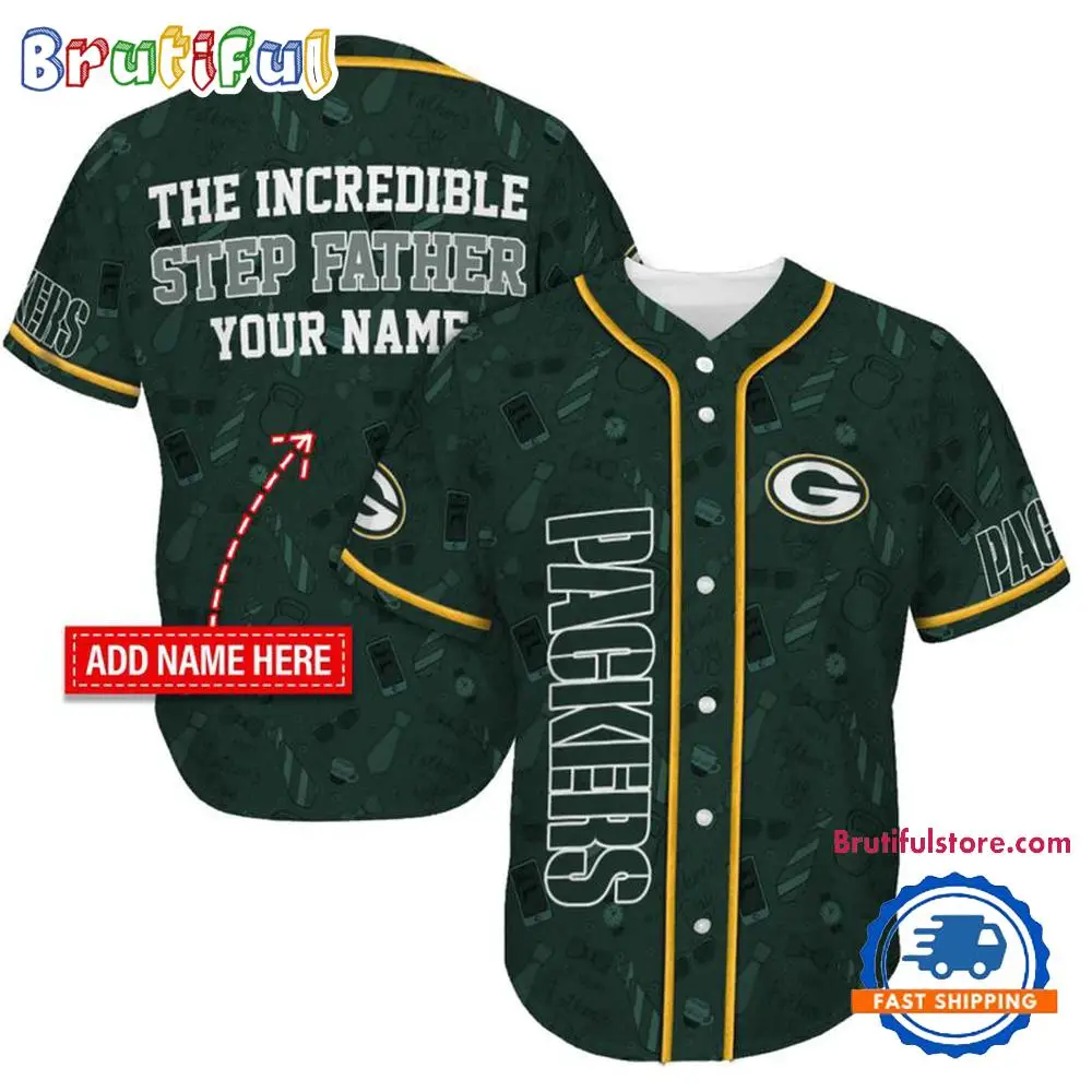 NFL Green Bay Packers The Increadible Step Father's Day Baseball Jersey