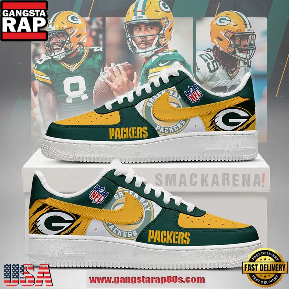 NFL Green Bay Packers Trending Football Sneakers Nike Air Force 1 Shoes NFL Green Bay Packers Trending Football Sneakers Nike Air Force 1 Shoes - Image 1