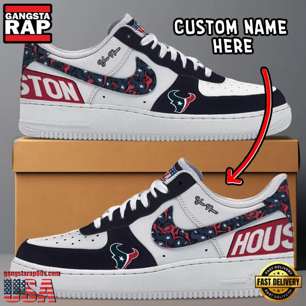 NFL Houston Texans Logo Team Design Custom Air Force 1 Shoes NFL Houston Texans Logo Team Design Custom Air Force 1 Shoes - Image 1