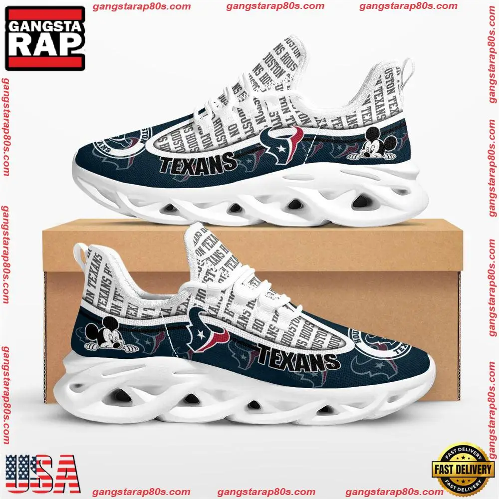 NFL Houston Texans Mickey Mouse Max Soul Shoes Running Sneakers NFL Houston Texans Mickey Mouse Max Soul Shoes Running Sneakers - Image 1