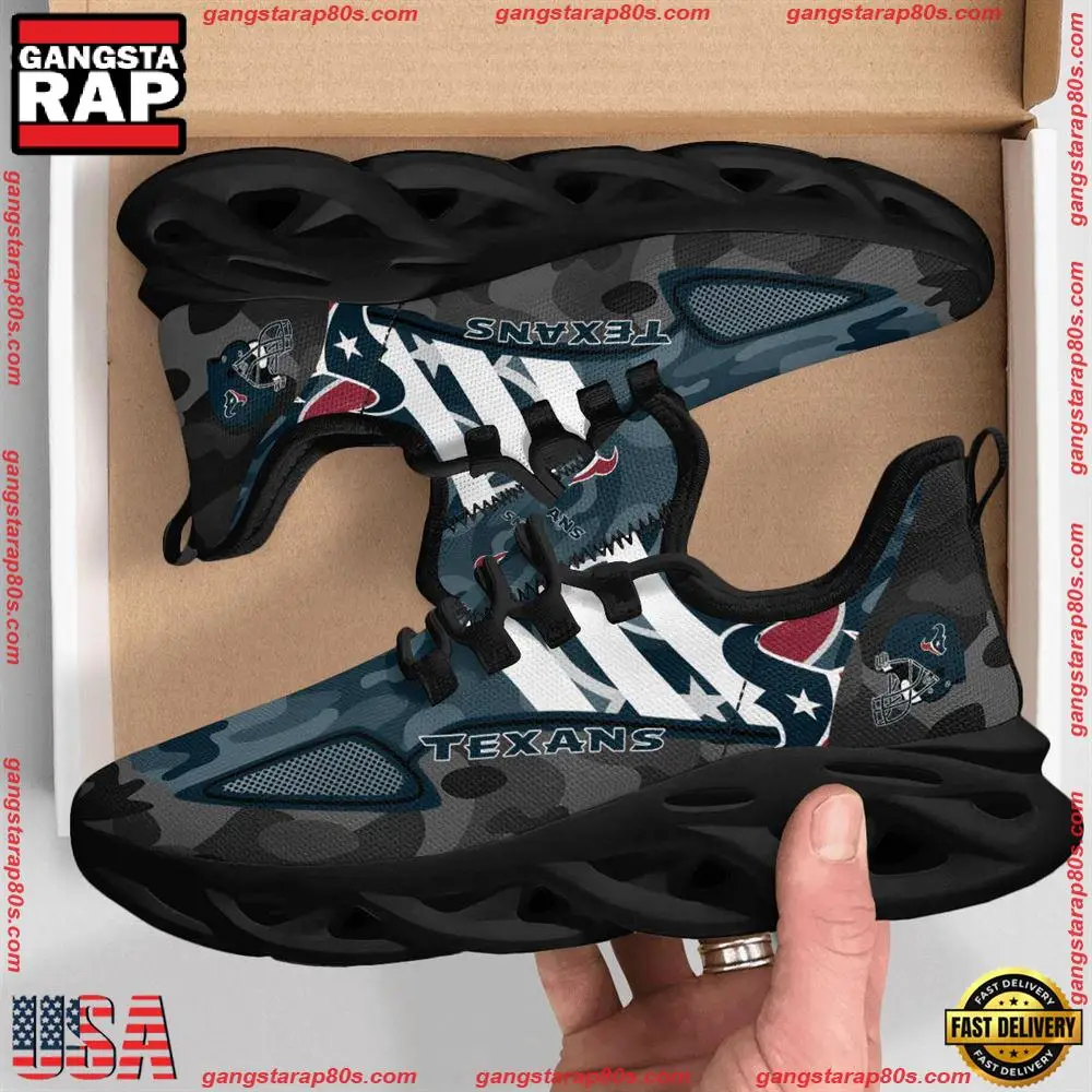 NFL Houston Texans Military Camouflage Max Soul Shoes Running Sneakers Running Sneakers