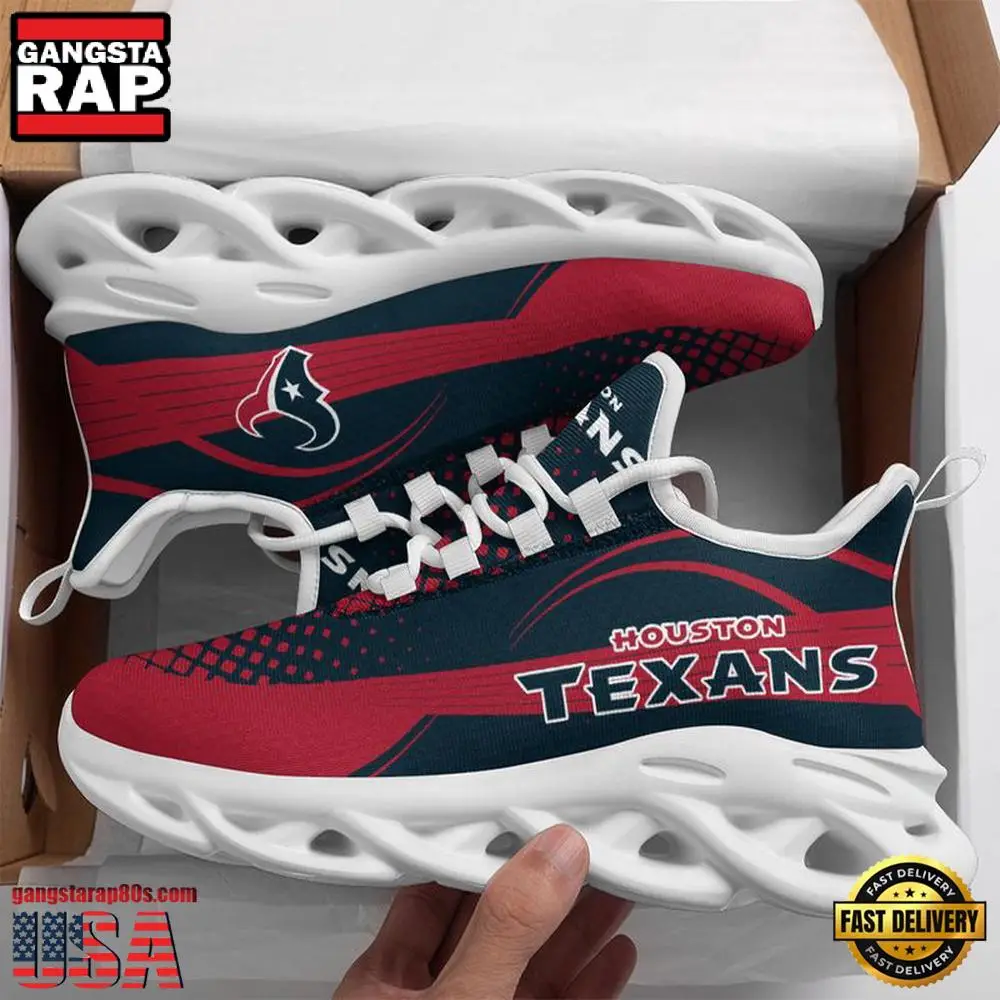 NFL Houston Texans New Design 2025 Max Soul Shoes Running Sneakers NFL Houston Texans New Design 2025 Max Soul Shoes Running Sneakers - Image 1