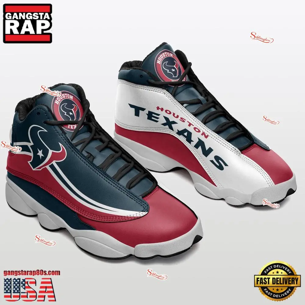 NFL Houston Texans New Design Air Jordan 13 Running Sneakers Shoes For Fans