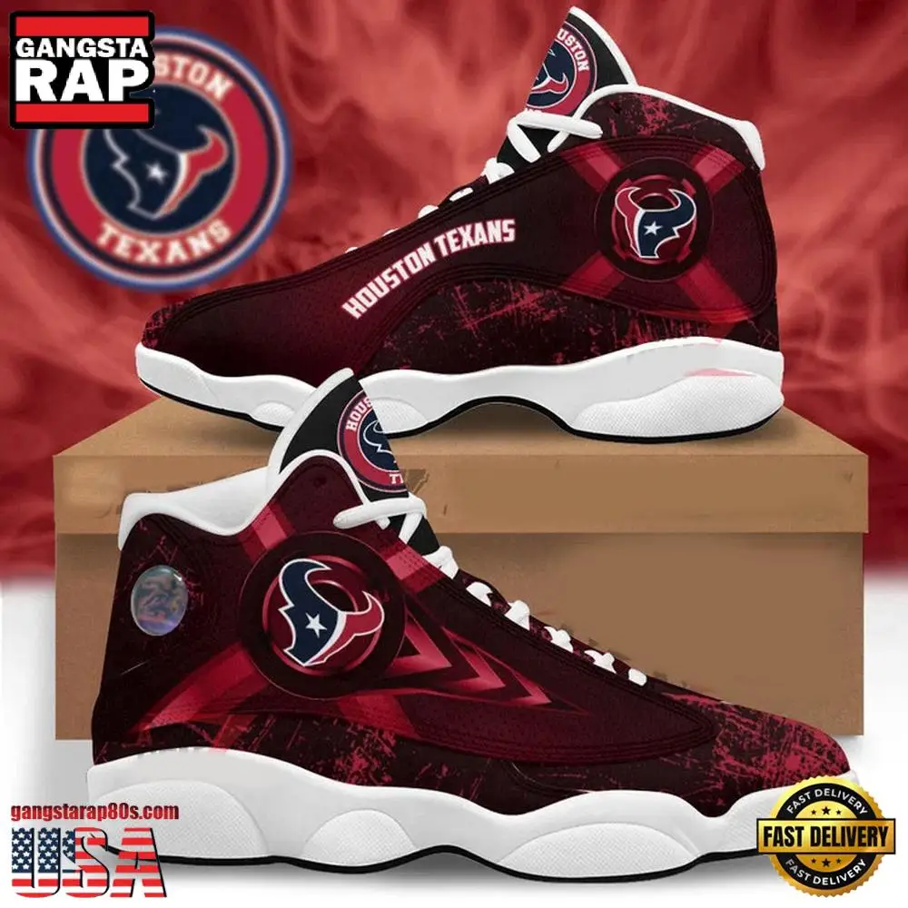 NFL Houston Texans New Design Air Jordan 13 Running Sneakers Shoes For Fans