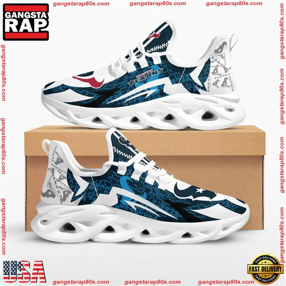 NFL Houston Texans Symbol Geometric Pattern Max Soul Shoes Running Sneakers NFL Houston Texans Symbol Geometric Pattern Max Soul Shoes Running Sneakers - Image 1