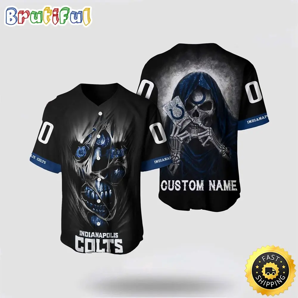 NFL Indianapolis Colts Baseball Jersey 3D Personalized Skull Stay Cozy And Stylish
