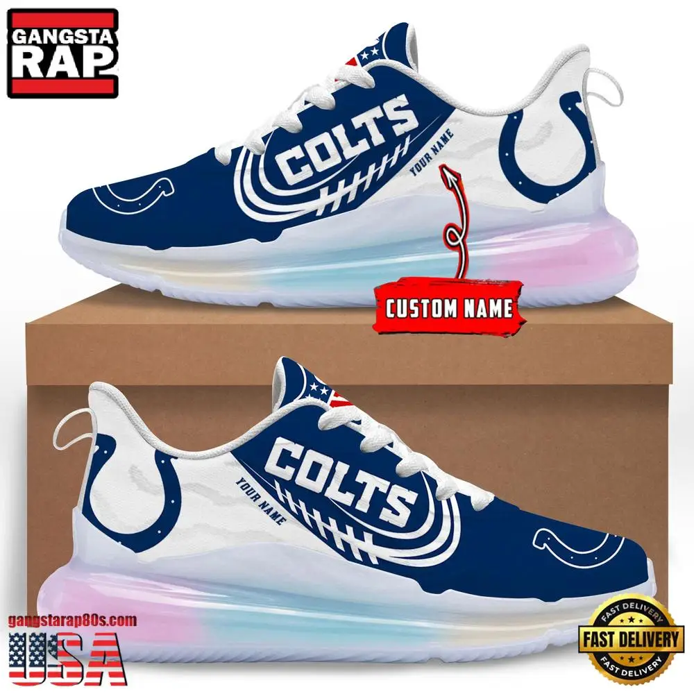 NFL Indianapolis Colts Custom Rainbow Atmospheric Air Force 1 Sneaker Shoes NFL Indianapolis Colts Custom Rainbow Atmospheric Air Force 1 Sneaker Shoes - Image 1
