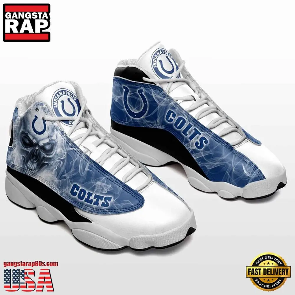 NFL Indianapolis Colts New Design Air Jordan 13 Running Sneakers Shoes