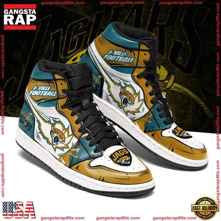 NFL Jacksonville Jaguars Football Logo Team Air Jordan 1 Running Sneakers Shoes