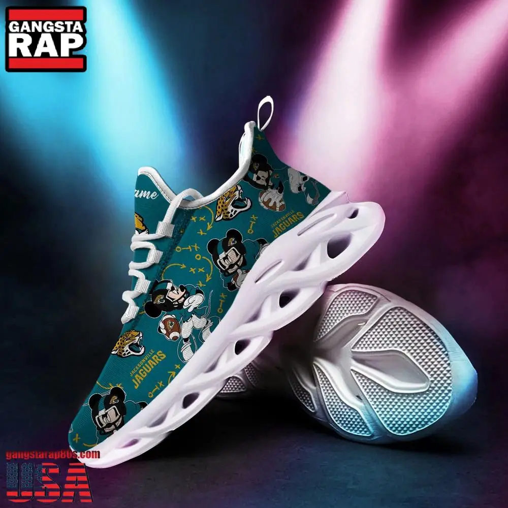 NFL Jacksonville Jaguars Mickey Mouse Custom Name Max Soul Shoes Running Sneakers
