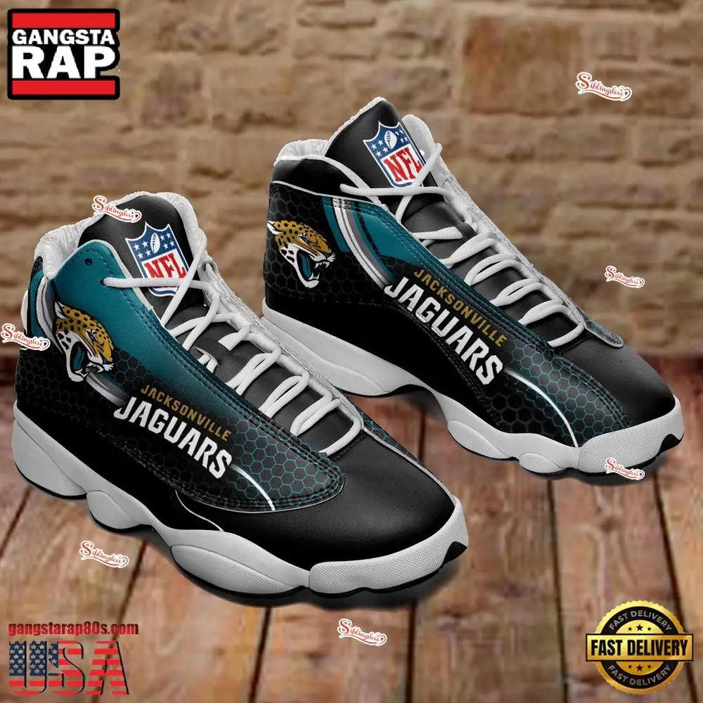 NFL Jacksonville Jaguars New Design Air Jordan 13 Running Sneakers Shoes For Fans