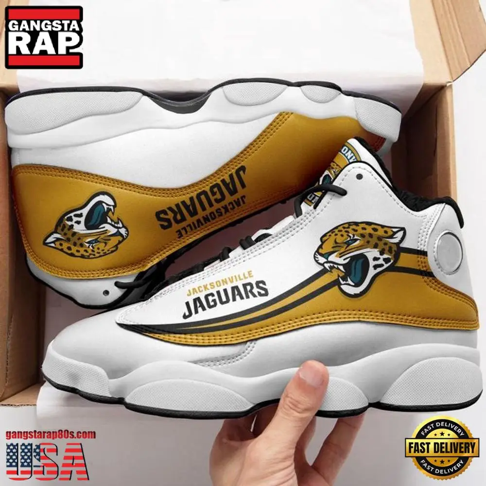 NFL Jacksonville Jaguars Team New Design Air Jordan 13 Running Sneakers Shoes