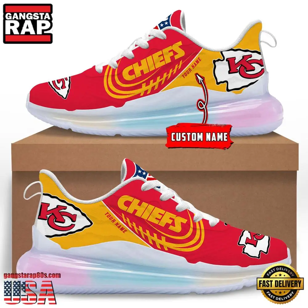 NFL Kansas City Chiefs Custom Rainbow Atmospheric Air Force 1 Sneaker Shoes