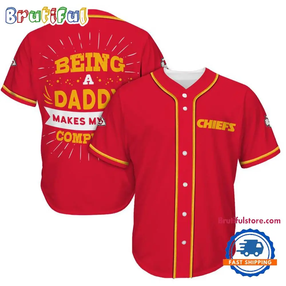 NFL Kansas City Chiefs Football Being A Daddy Father's Day Baseball Jersey