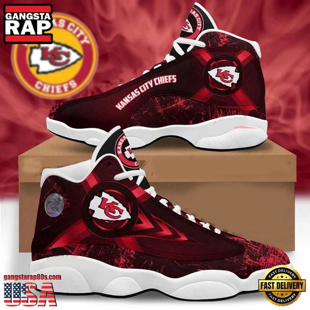 NFL Kansas City Chiefs New Design Air Jordan 13 Running Sneakers Shoes For Fans
