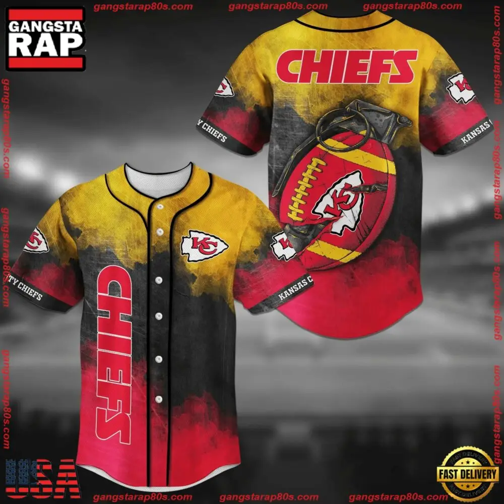 NFL Kansas City Chiefs New Design Baseball Jersey Shirt
