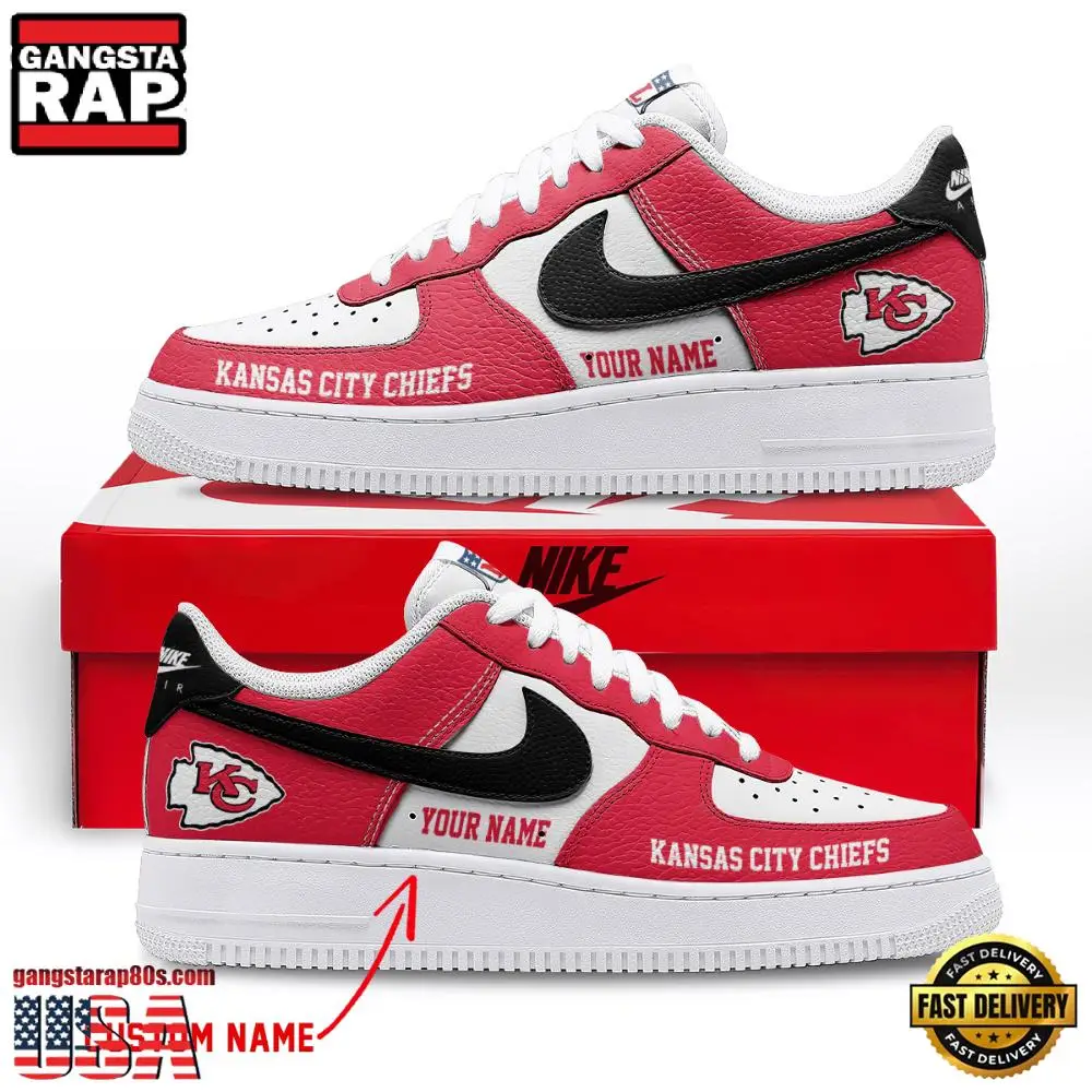 NFL Kansas City Chiefs New Design Custom Air Force 1 Running Sneakers Shoes