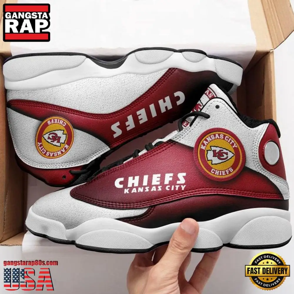 NFL Kansas City Chiefs Sport New Design Air Jordan 13 Running Sneakers Shoes NFL Kansas City Chiefs Sport New Design Air Jordan 13 Running Sneakers Shoes - Image 1