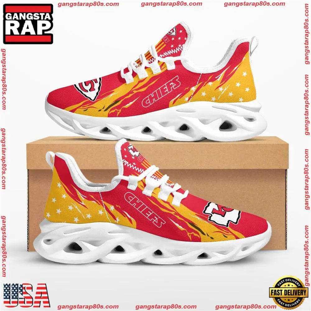 NFL Kansas City Chiefs Stars and Stripes Max Soul Shoes Running Sneakers Running Sneakers NFL Kansas City Chiefs Stars and Stripes Max Soul Shoes Running Sneakers Running Sneakers - Image 1