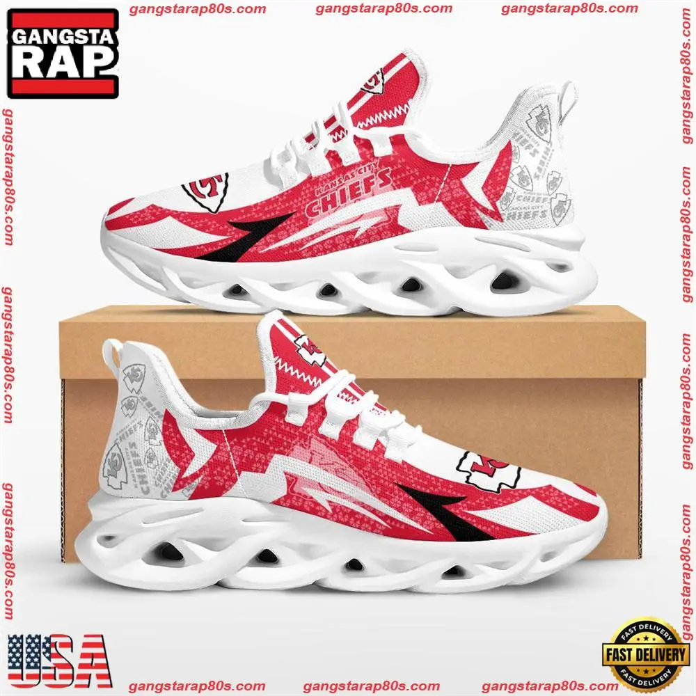 NFL Kansas City Chiefs Symbol Geometric Pattern Max Soul Shoes Running Sneakers