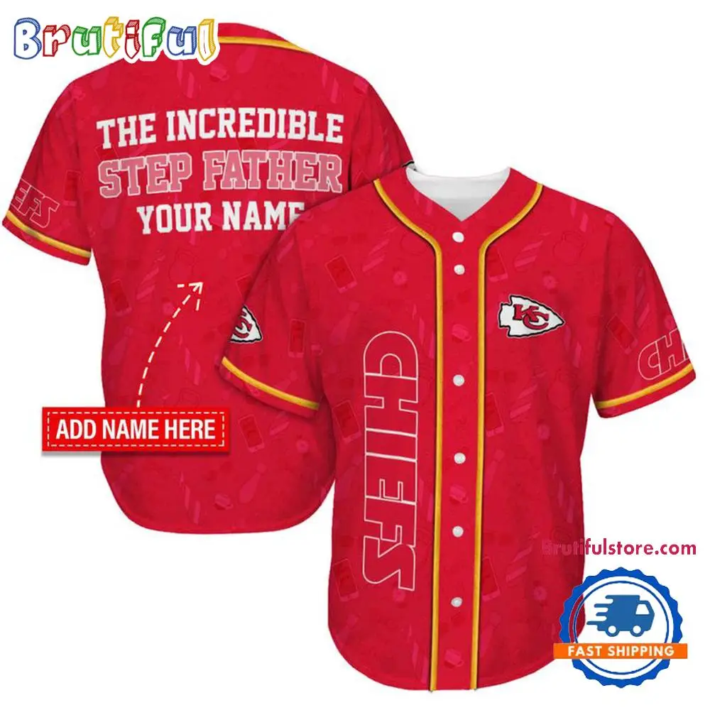 NFL Kansas City Chiefs The Increadible Step Father's Day Baseball Jersey