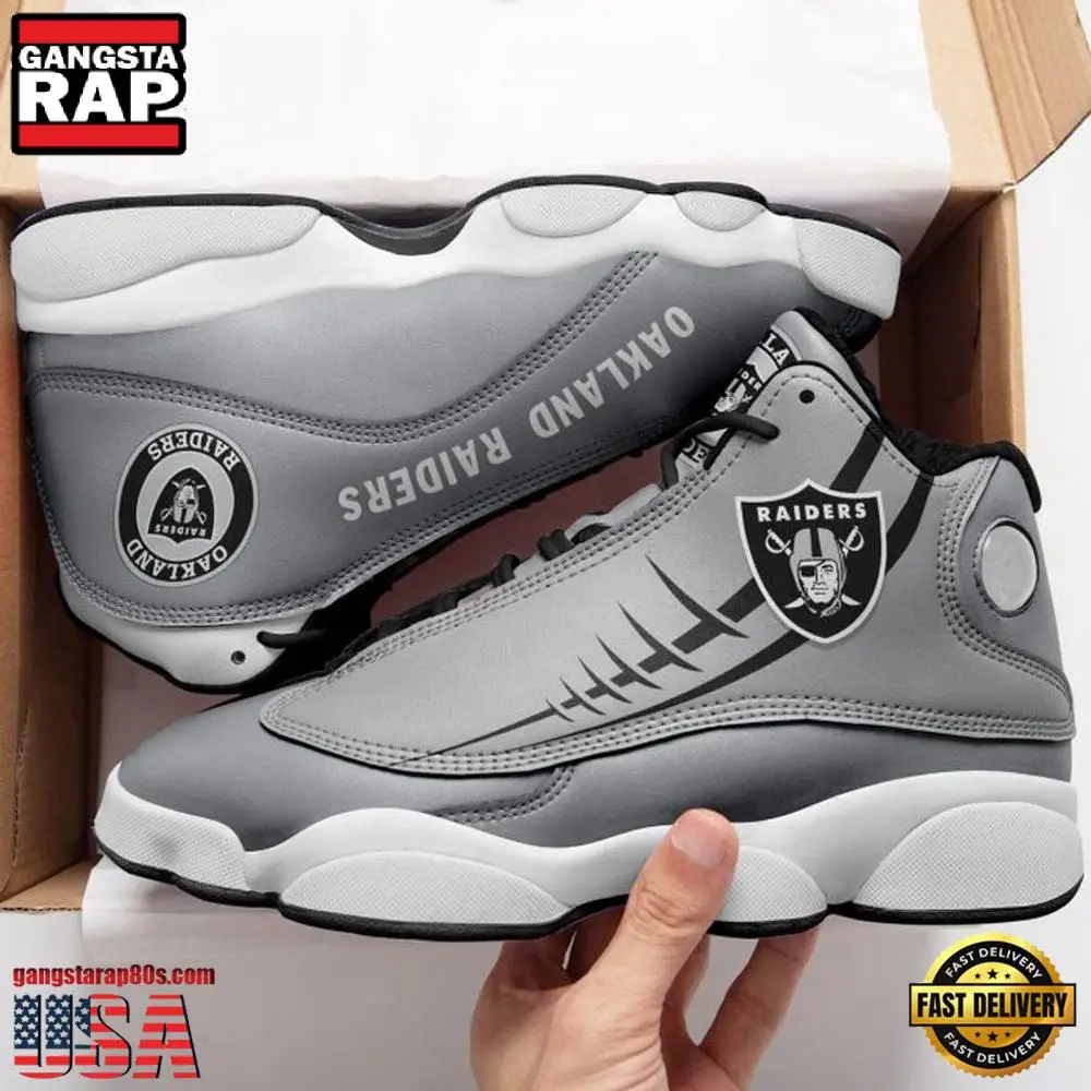 NFL Las Vegas Raiders Football New Design Air Jordan 13 Running Sneakers Shoes