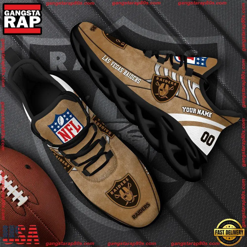 NFL Las Vegas Raiders New Design Max Soul Shoes, Running Sneakers
