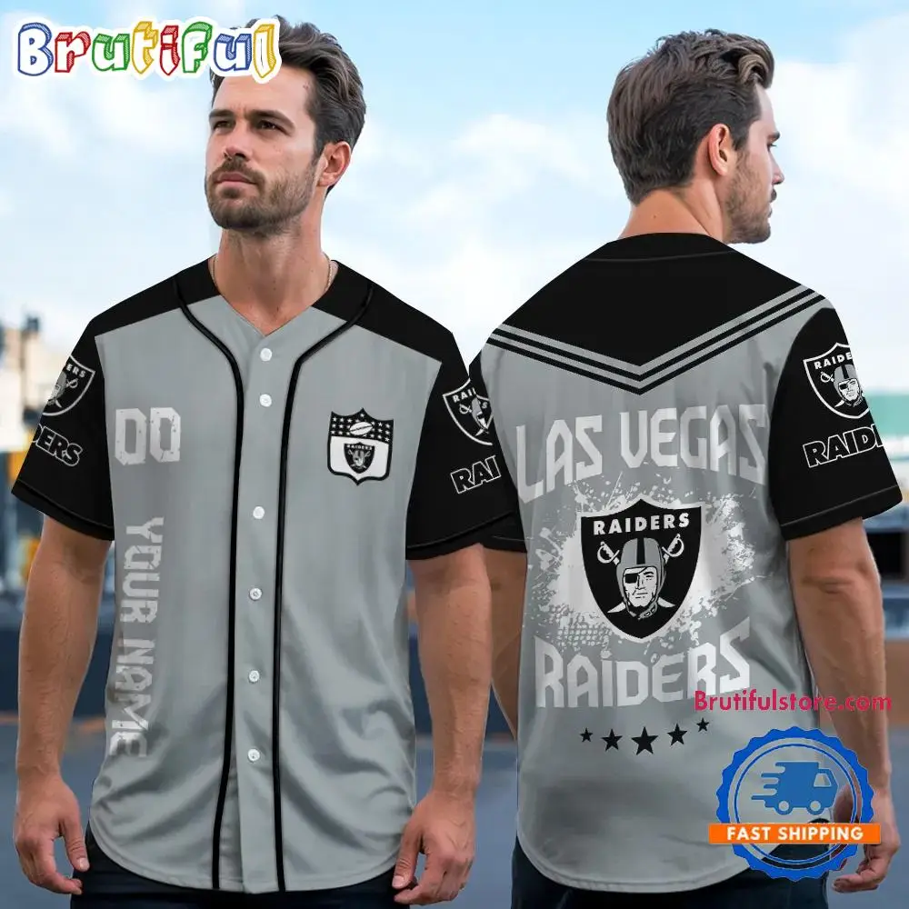 NFL Las Vegas Raiders Personalized Baseball Jersey