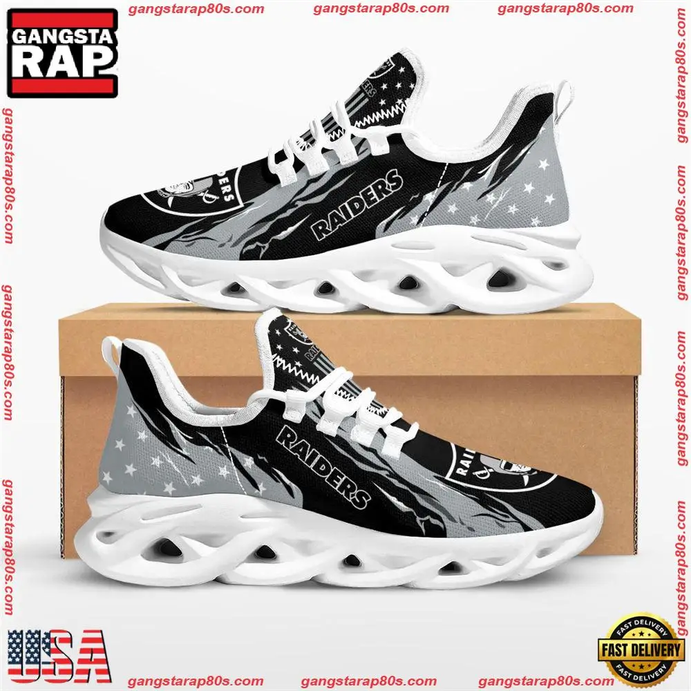 NFL Las Vegas Raiders Stars and Stripes Max Soul Shoes Running Sneakers Running Sneakers