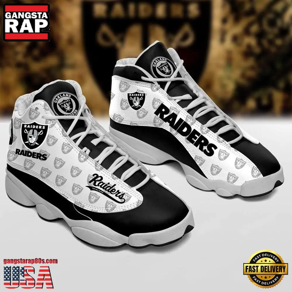 NFL Las Vegas Raiders Ver 1 Air Jordan 13 Sneaker NFL Las Vegas Raiders Ver 1 Air Jordan 13 Sneaker - Image 1