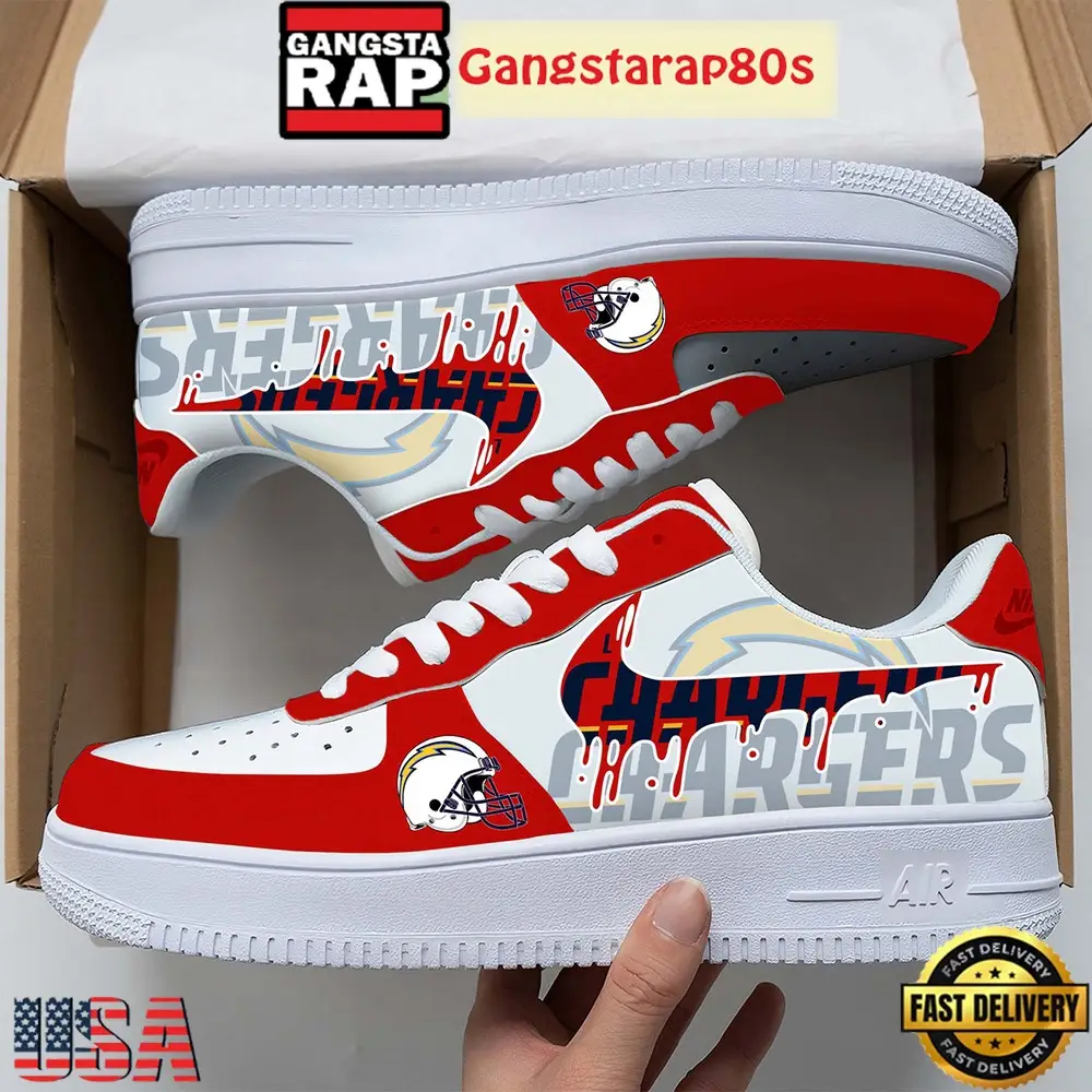 NFL Los Angeles Chargers Team Logo Unique Air Force 1 Shoes Running Sneakers