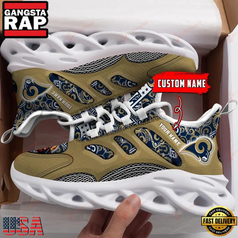 NFL Los Angeles Rams Logo Team New Design Max Soul Shoes Running Sneakers