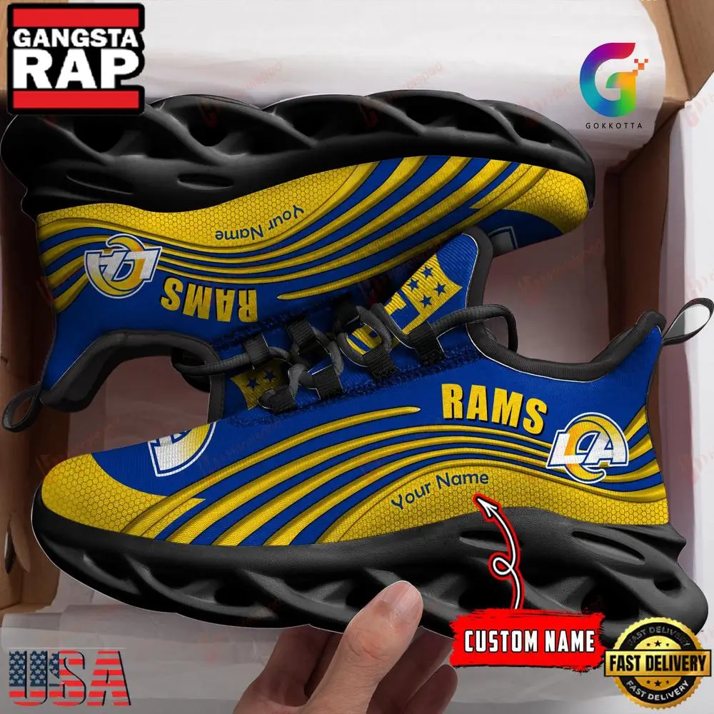 NFL Los Angeles Rams Team Football New Design Max Soul Shoes Running Sneakers