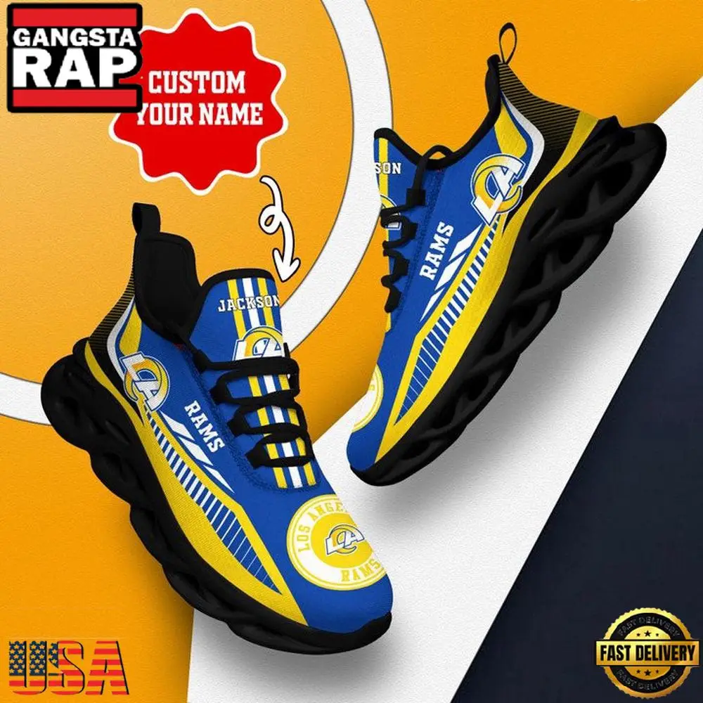 NFL Los Angeles Rams Team Sport New Design Max Soul Shoes Running Sneakers