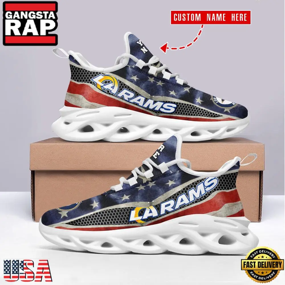 NFL Los Angeles Rams US Flag New Design Max Soul Shoes Running Sneakers