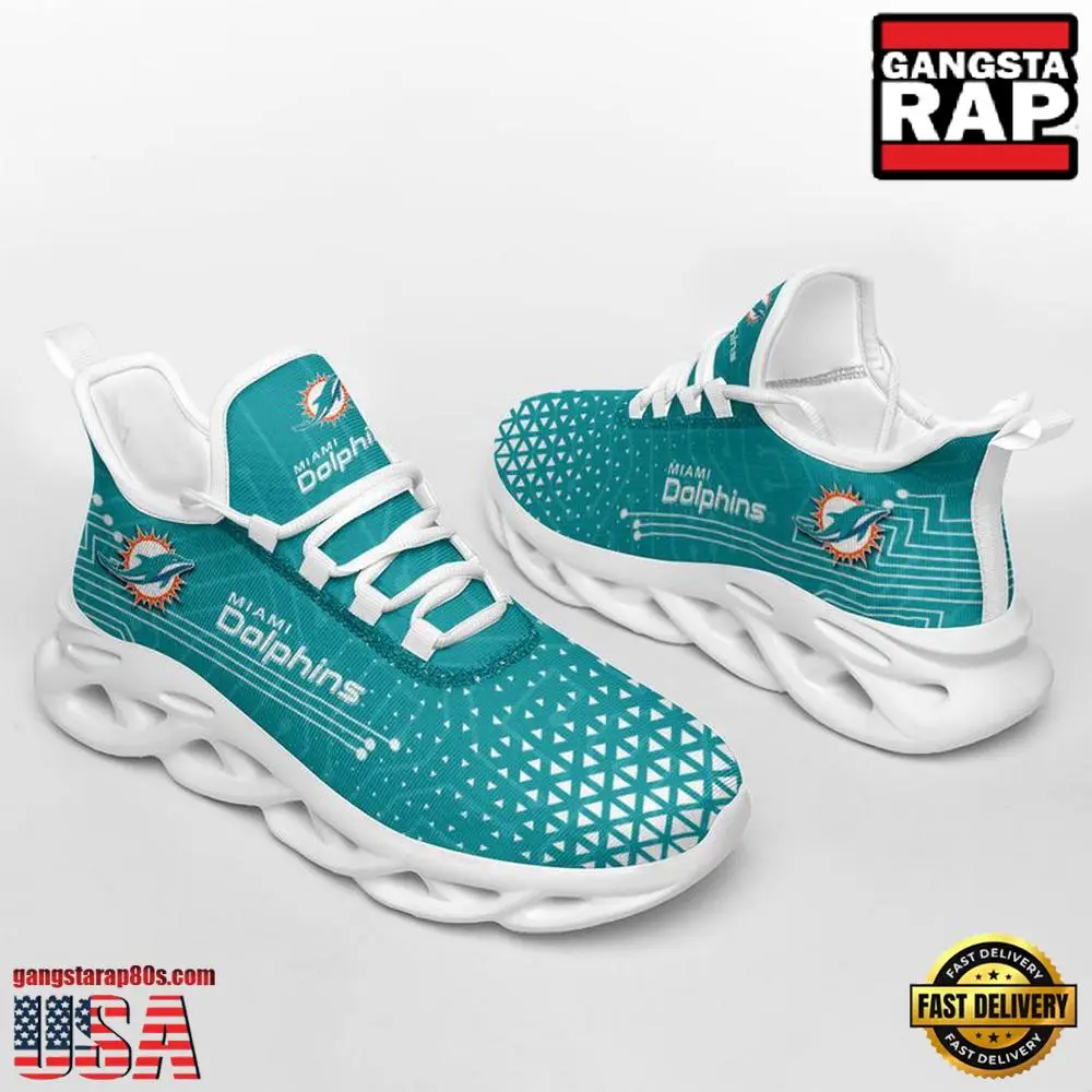 NFL Miami Dolphins Electrical Circuit Sport Team Max Soul Shoes NFL Miami Dolphins Electrical Circuit Sport Team Max Soul Shoes - Image 1