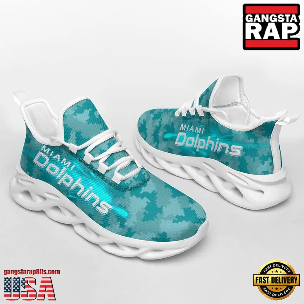 NFL Miami Dolphins Knitted Camouflage Sport Team Max Soul Shoes NFL Miami Dolphins Knitted Camouflage Sport Team Max Soul Shoes - Image 1